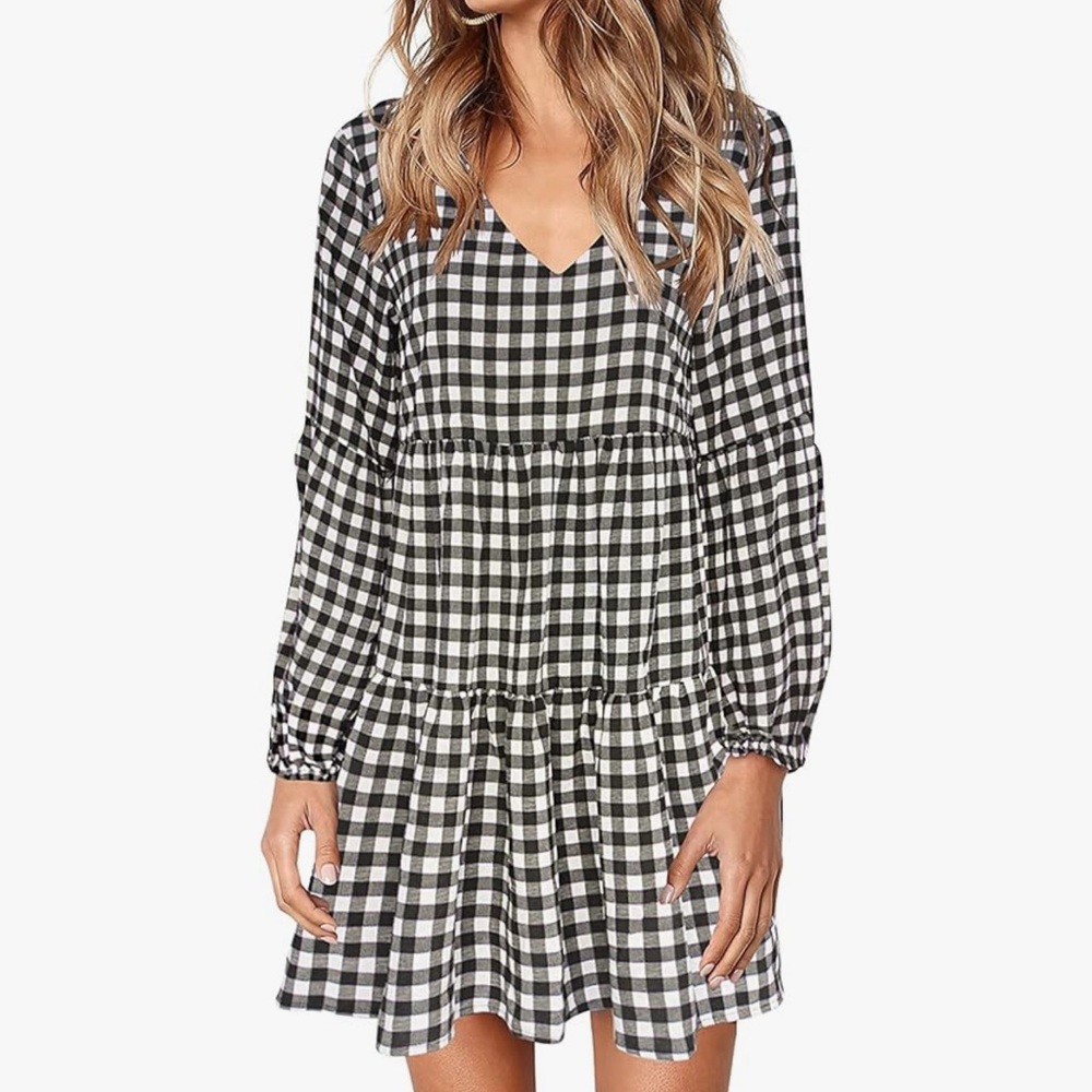 Amoretu Plaid Swing Dress